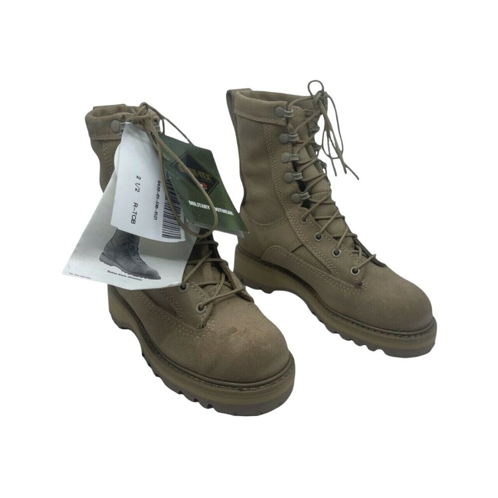 Bates Gore-Tex Military Tactical Boots Tan Suede Waterproof E30500C Unisex 2.5 R